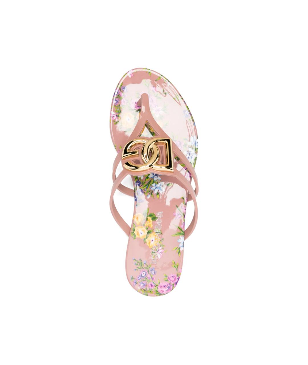 DOLCE&GABBANA Розовые резиновые шлепанцы, фото 4