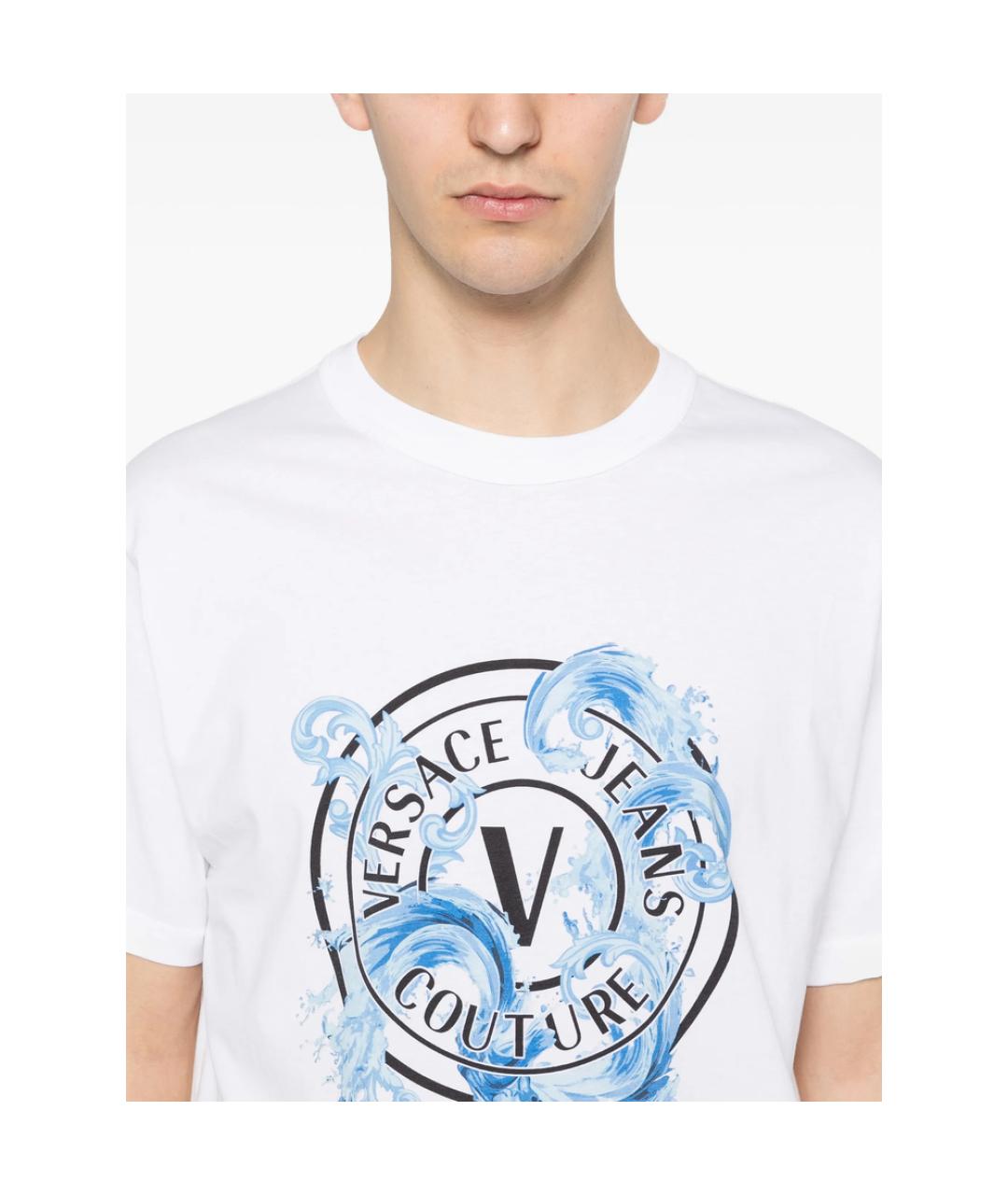 VERSACE JEANS COUTURE Белая хлопковая футболка, фото 3