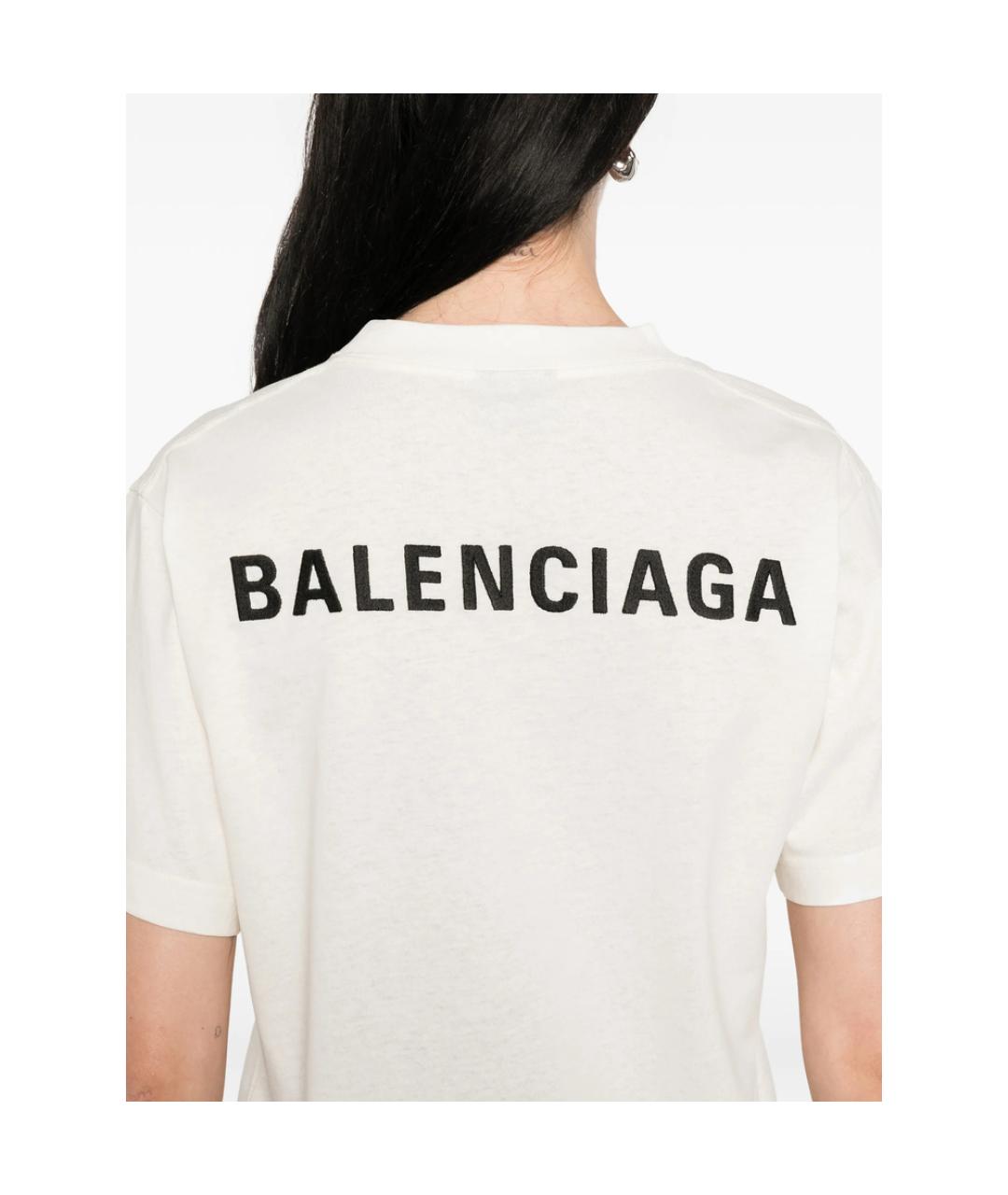 BALENCIAGA Бежевая футболка, фото 5