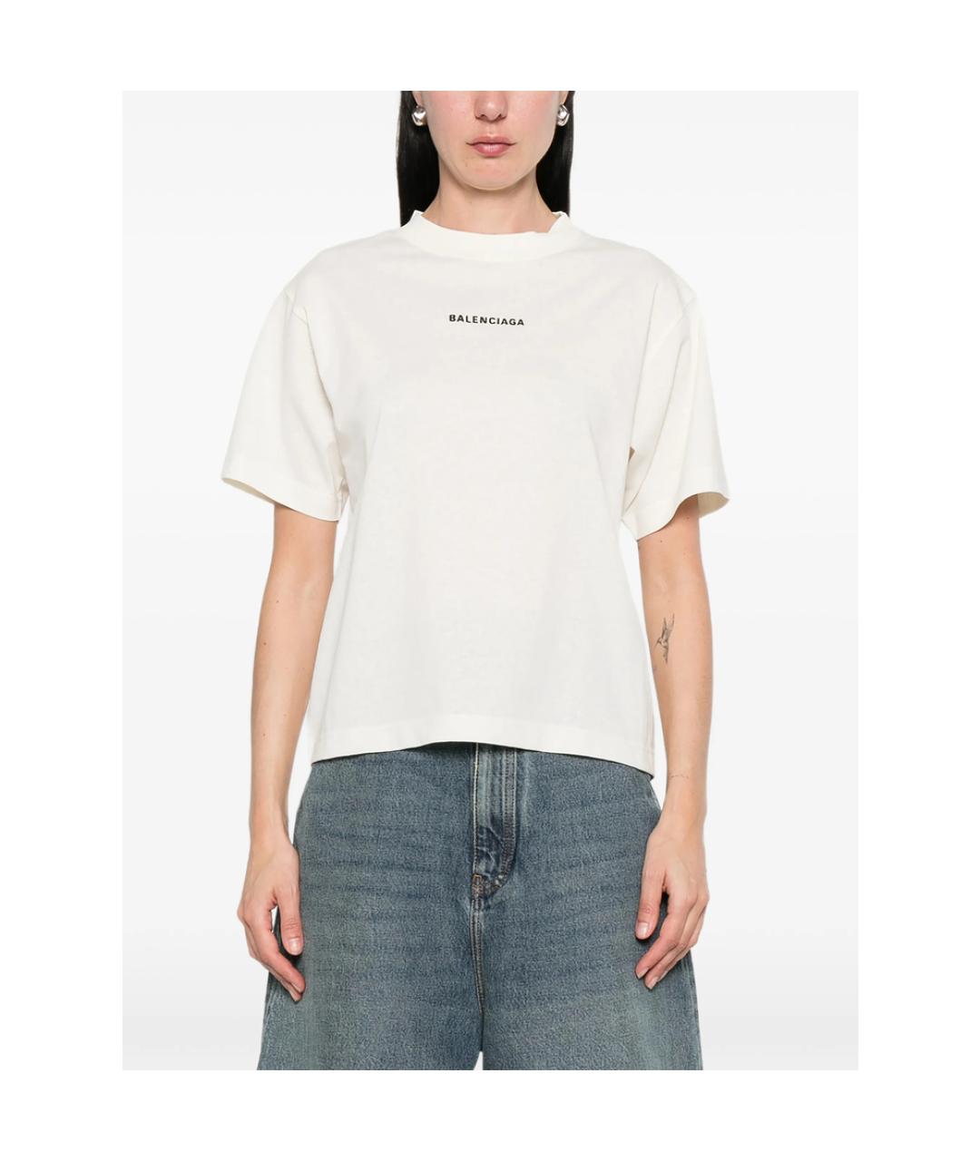 BALENCIAGA Бежевая футболка, фото 2