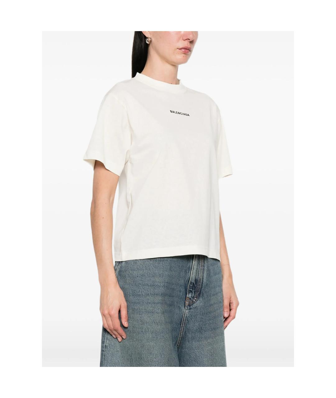 BALENCIAGA Бежевая футболка, фото 4