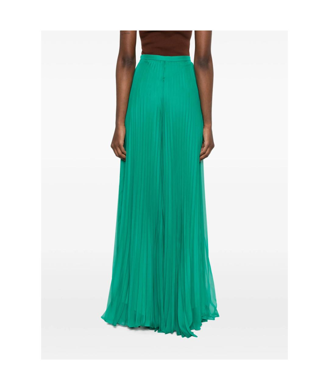 MAX MARA Зеленые полиэстеровые прямые брюки, фото 2