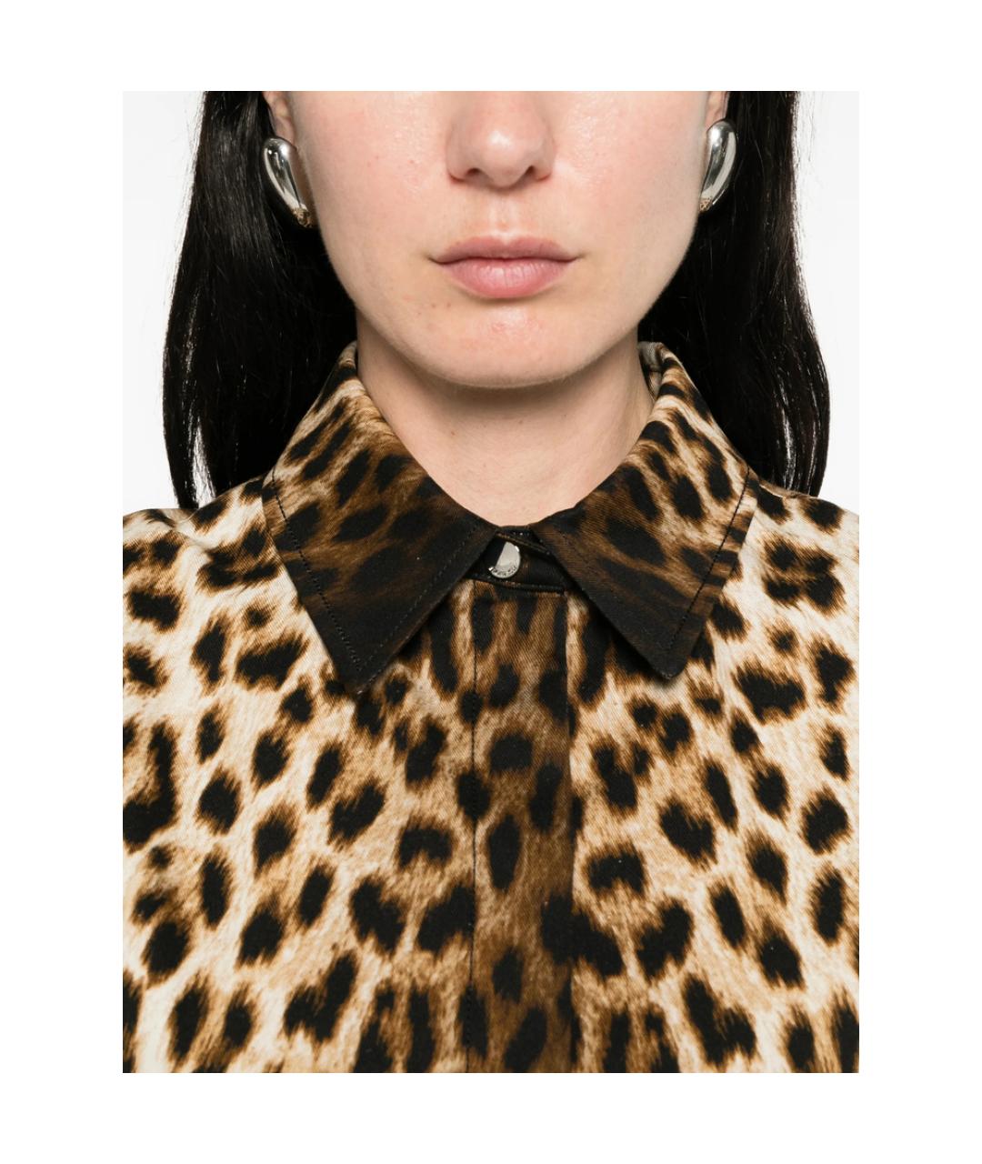 SPORTMAX Коричневое хлопковое повседневное платье, фото 2