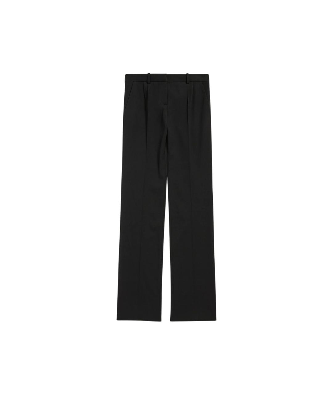 BALENCIAGA Черные шерстяные прямые брюки, фото 1
