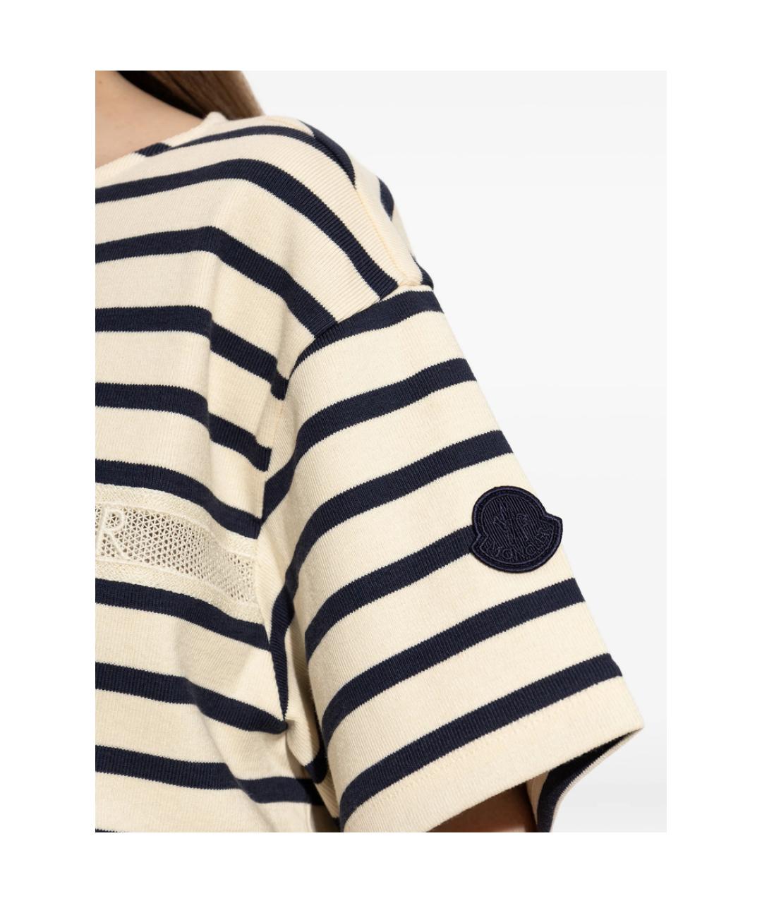MONCLER Синяя хлопковая футболка, фото 4