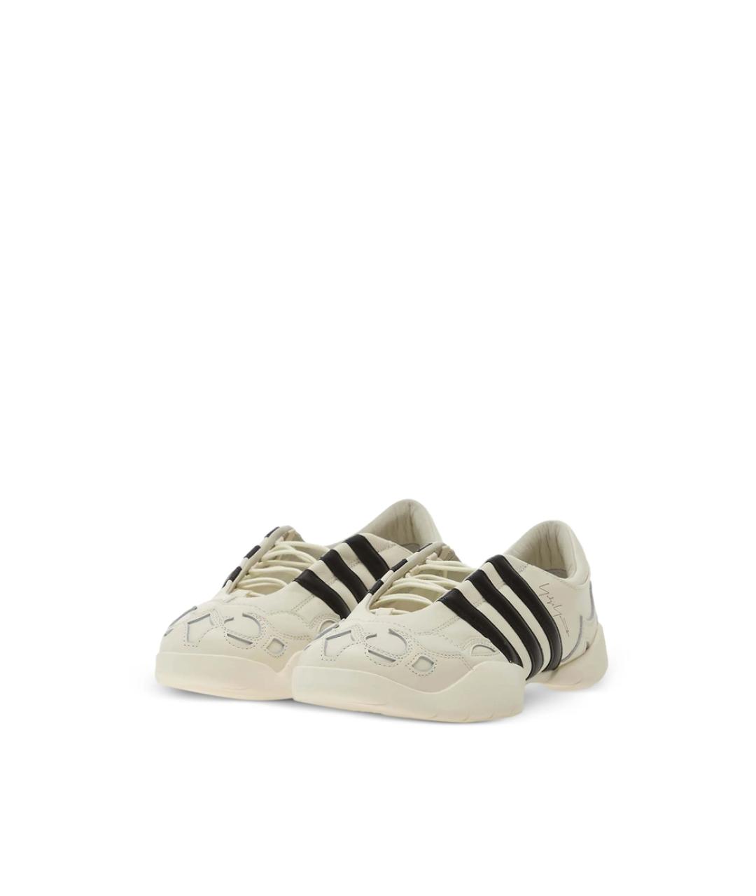 Y-3 Черные кожаные низкие кроссовки / кеды, фото 4