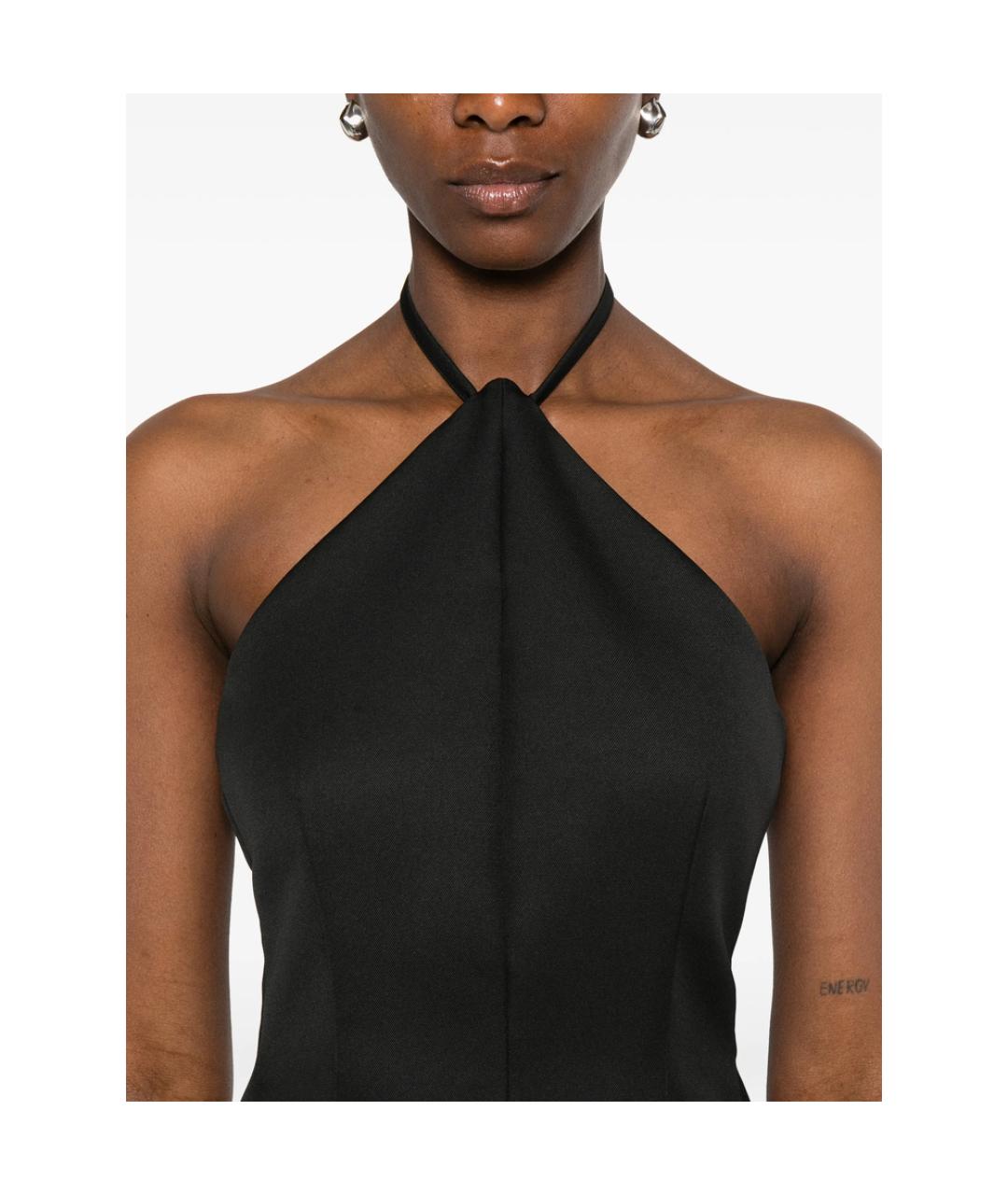 SPORTMAX Черное полиэстеровое коктейльное платье, фото 4