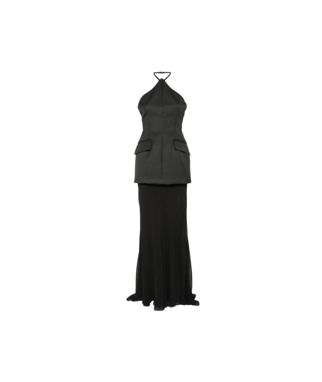 SPORTMAX Черное полиэстеровое коктейльное платье, фото 1