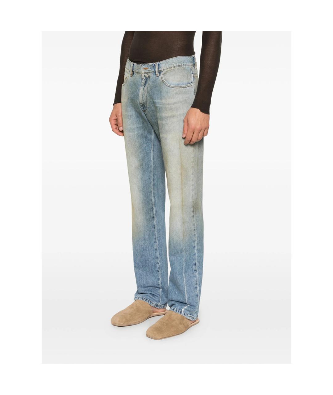 MM6 MAISON MARGIELA Синие хлопковые прямые джинсы, фото 4