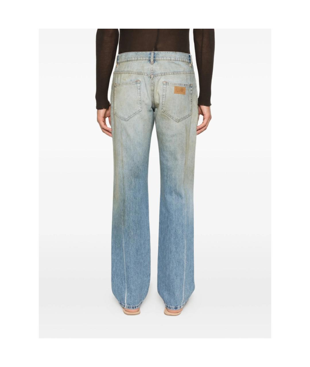 MM6 MAISON MARGIELA Синие хлопковые прямые джинсы, фото 2