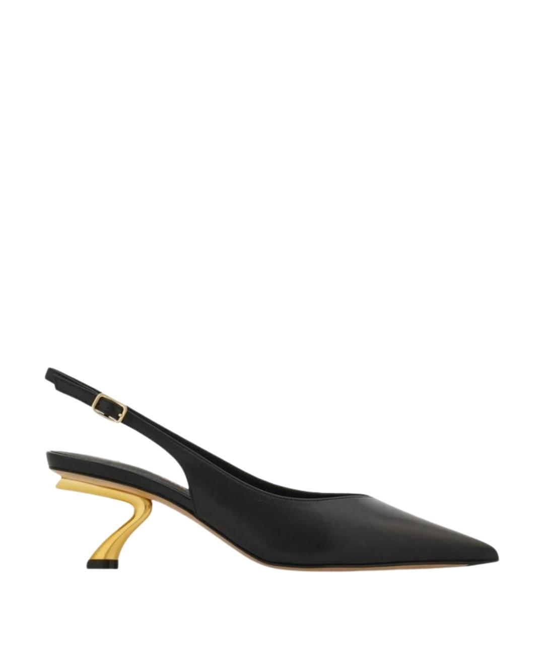 FERRAGAMO Черные кожаные туфли, фото 1