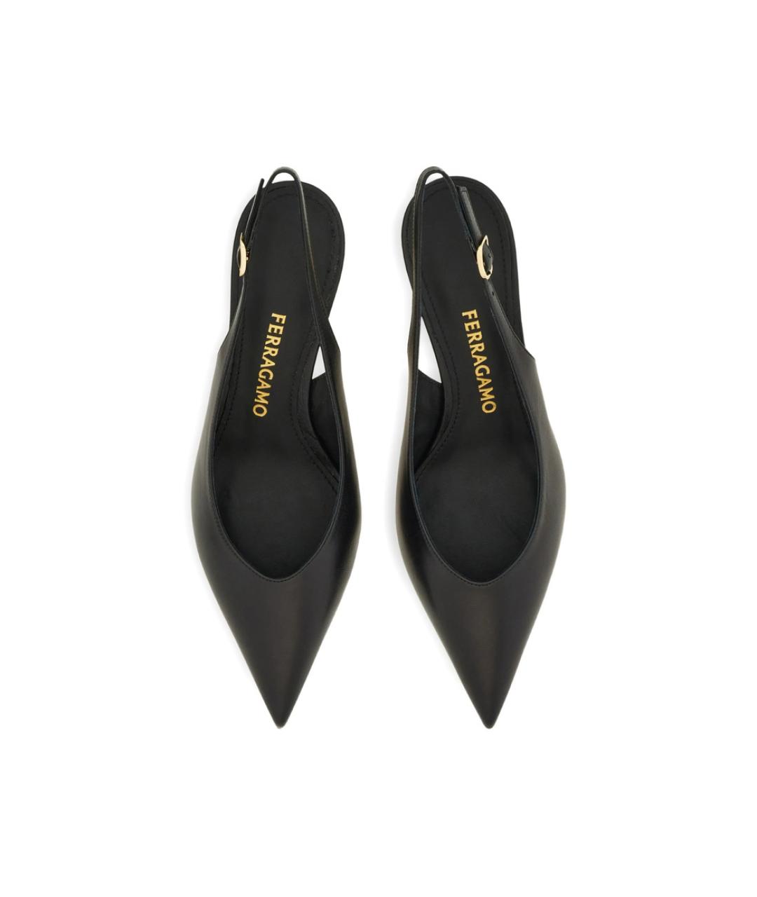 FERRAGAMO Черные кожаные туфли, фото 4