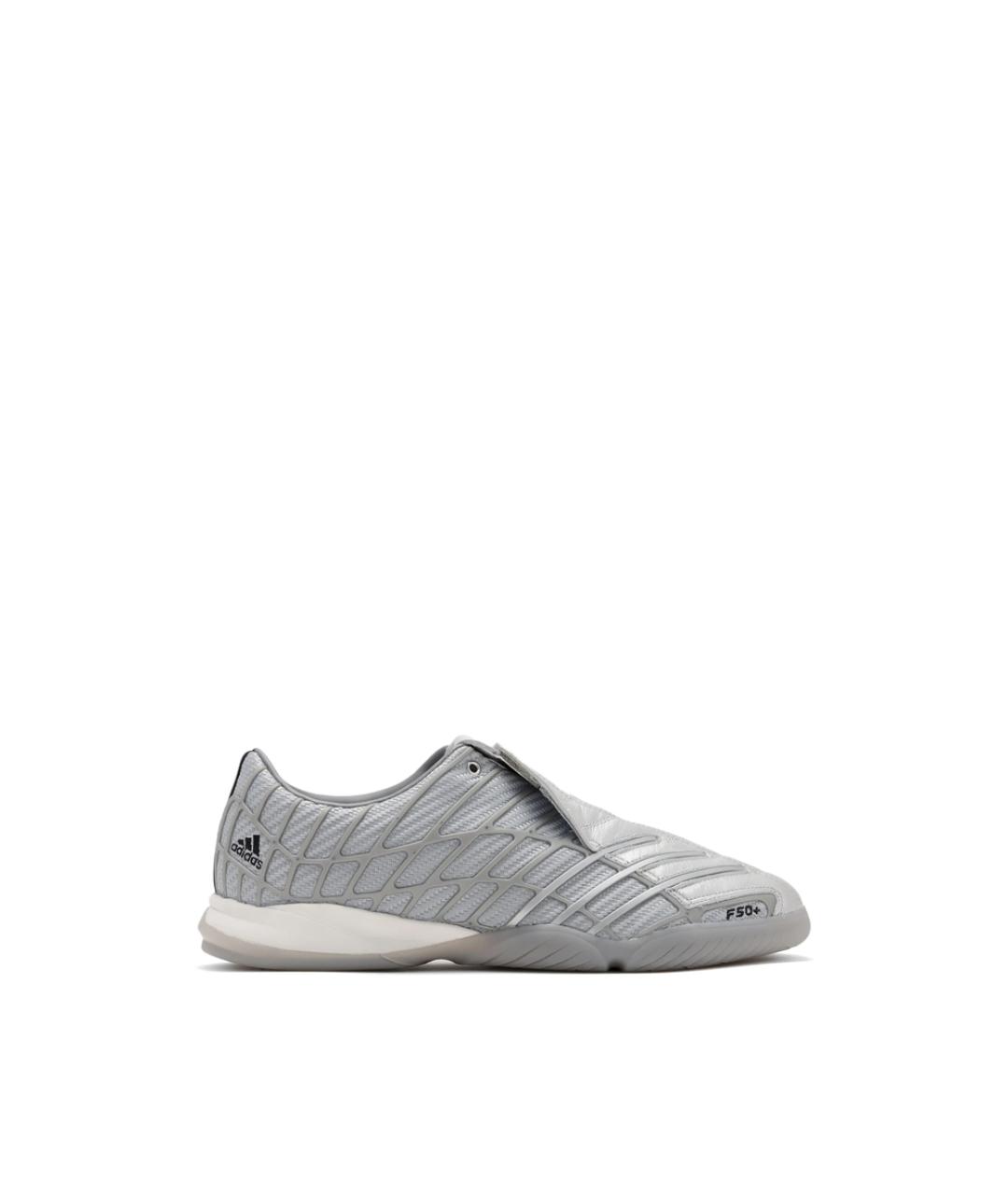 ADIDAS Серебряные кожаные слипоны, фото 1