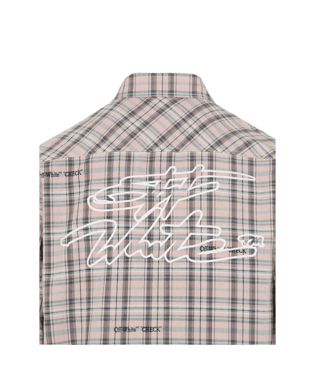 OFF-WHITE Розовая хлопковая кэжуал рубашка, фото 3