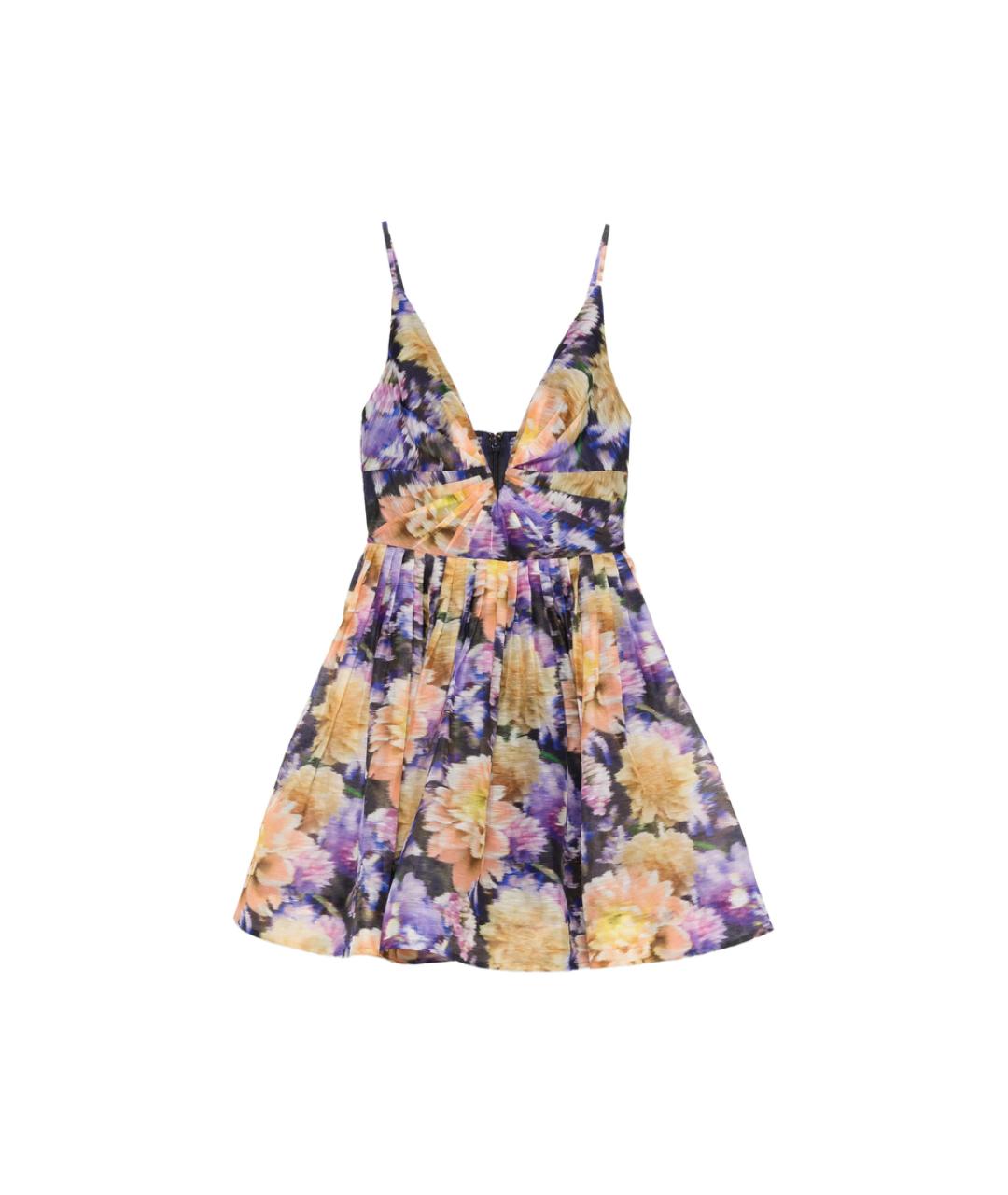 ZIMMERMANN Фиолетовое льняное повседневное платье, фото 1
