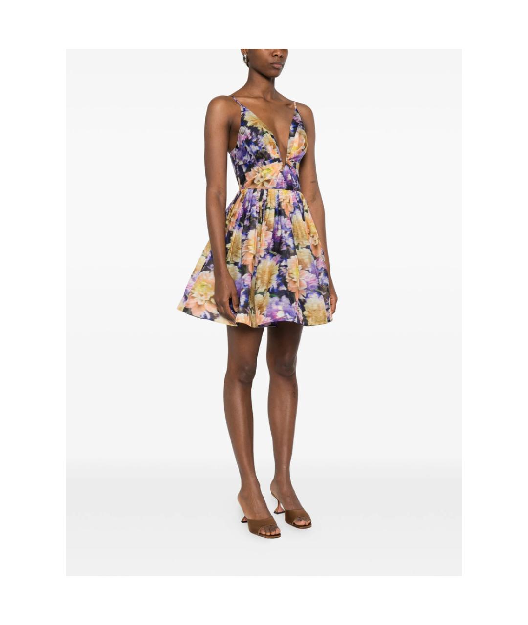 ZIMMERMANN Фиолетовое льняное повседневное платье, фото 4