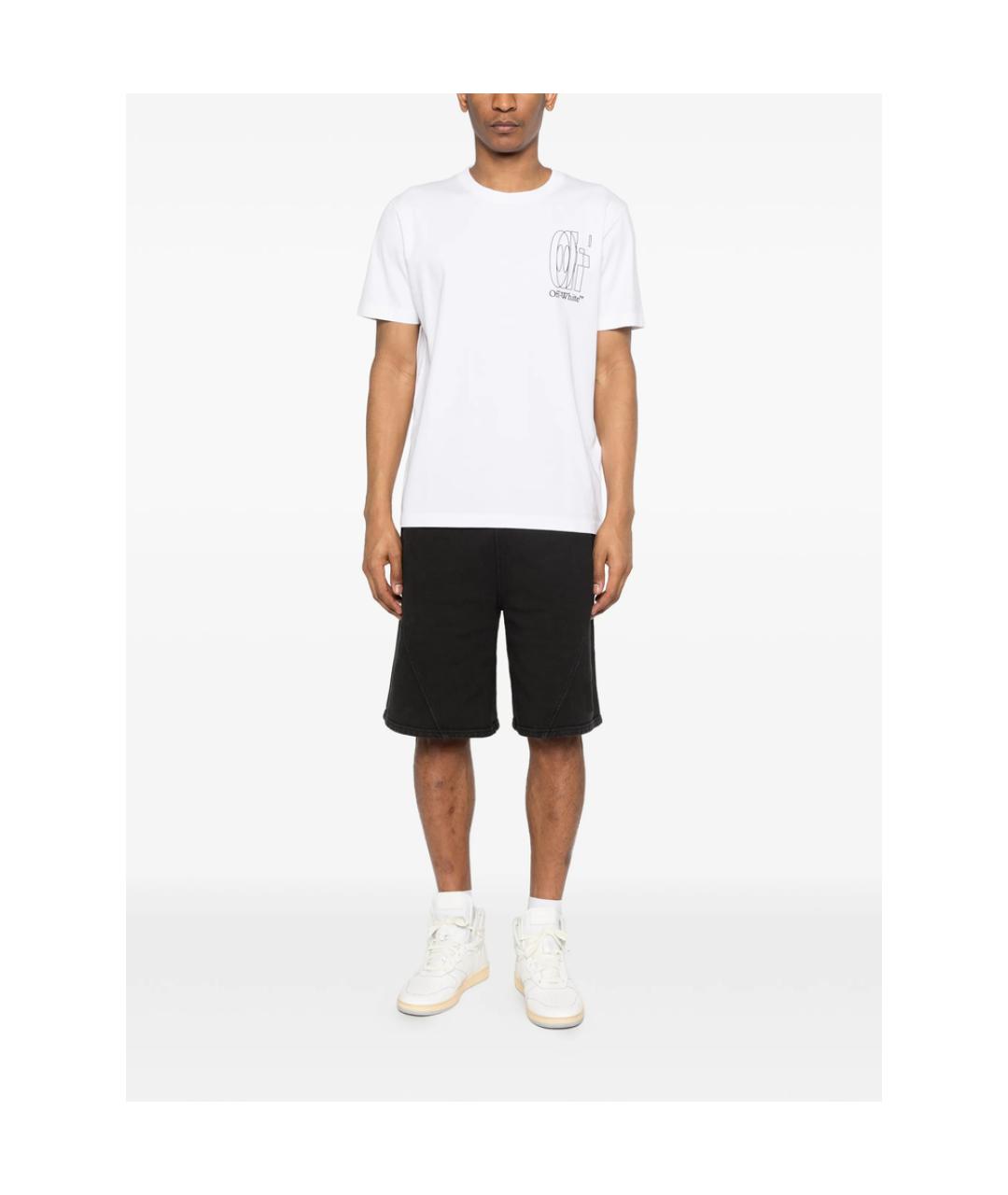 OFF-WHITE Белая хлопковая футболка, фото 2