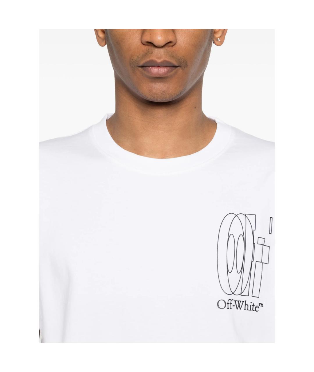 OFF-WHITE Белая хлопковая футболка, фото 3