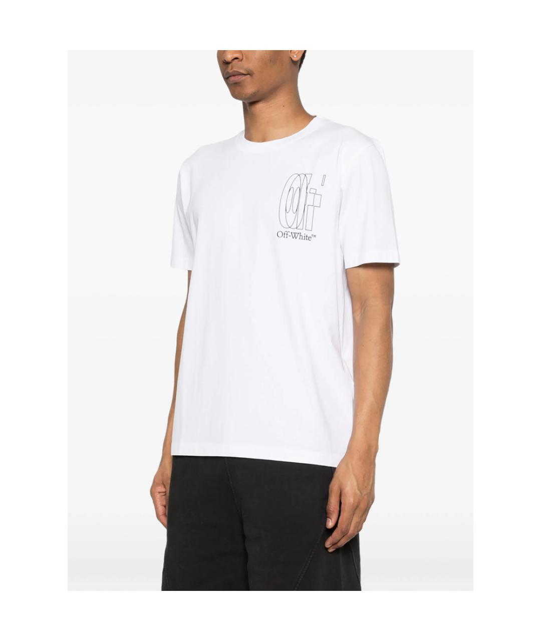OFF-WHITE Белая хлопковая футболка, фото 5