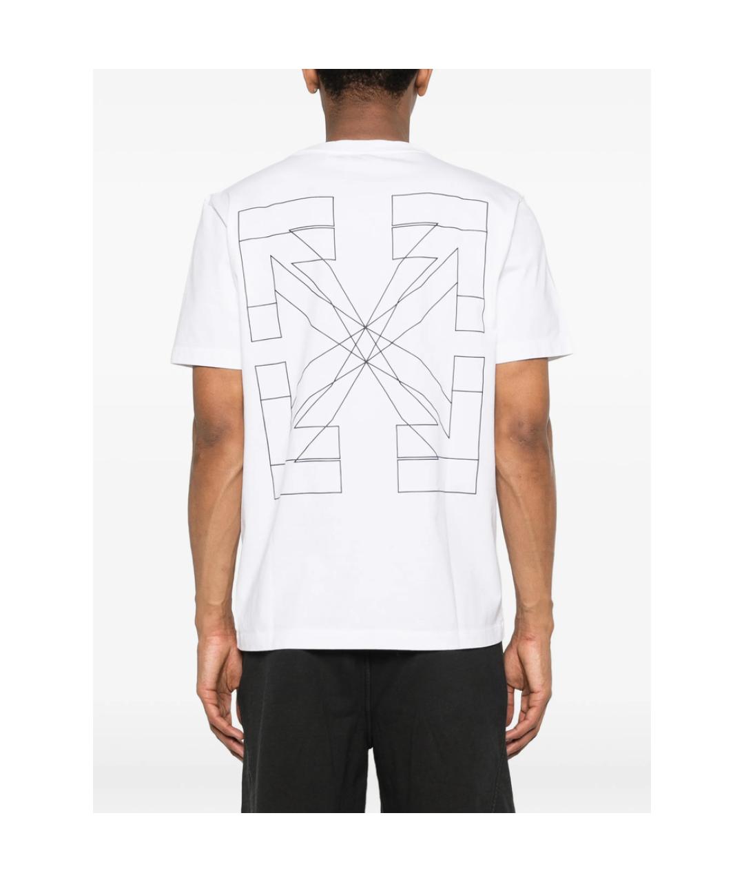 OFF-WHITE Белая хлопковая футболка, фото 4