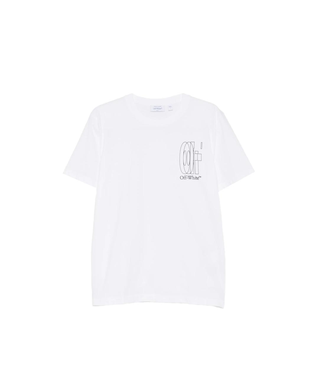 OFF-WHITE Белая хлопковая футболка, фото 1
