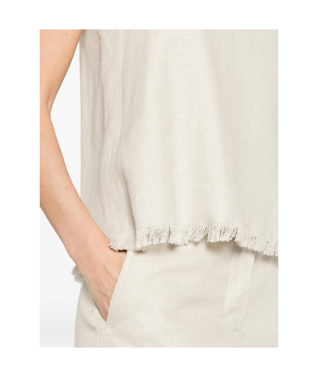 'S MAX MARA Белая хлопковая майка, фото 4