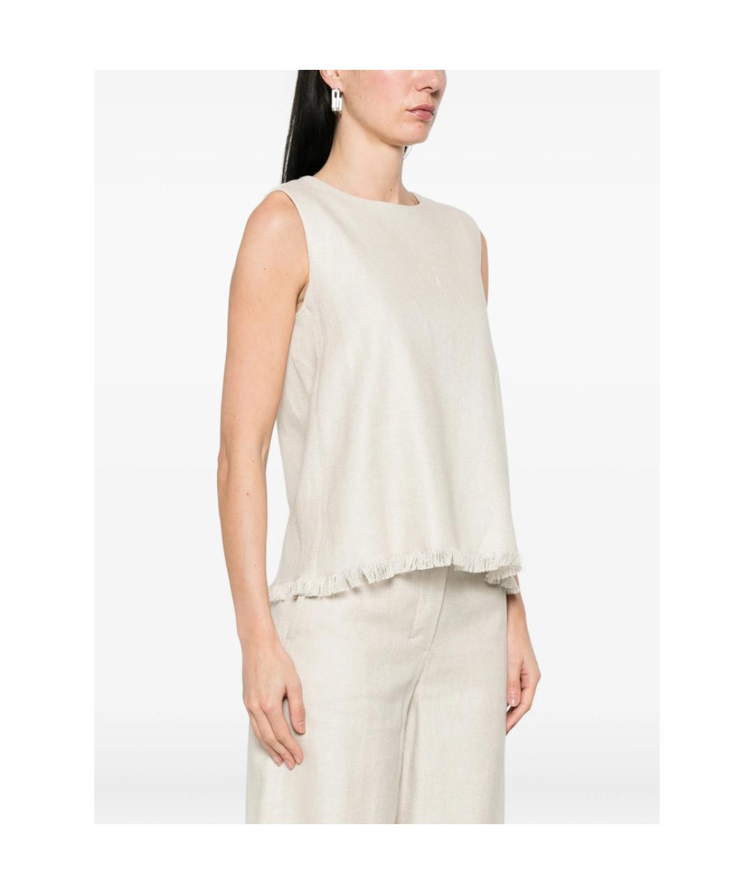 'S MAX MARA Белая хлопковая майка, фото 3