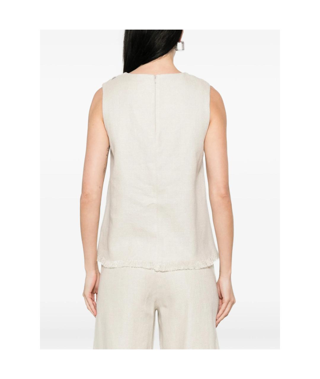 'S MAX MARA Белая хлопковая майка, фото 5