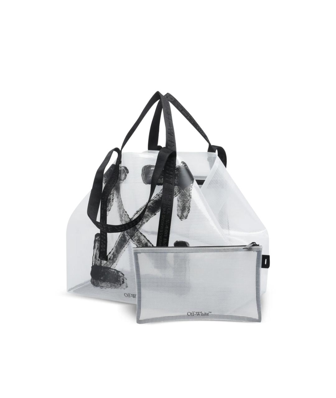 OFF-WHITE Белая синтетическая сумка тоут, фото 3