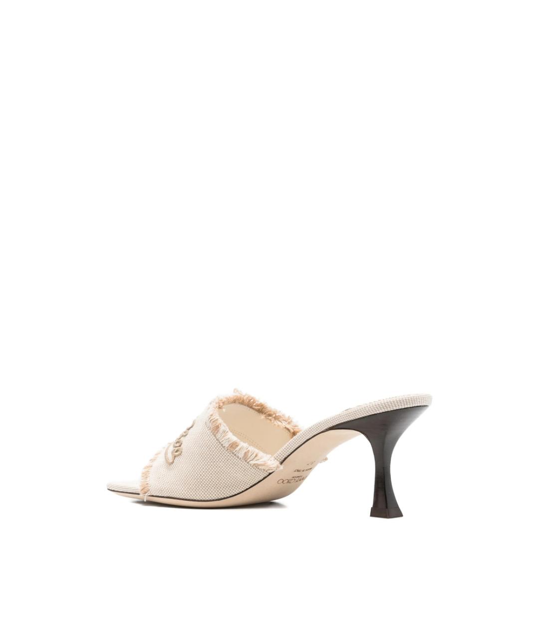 JIMMY CHOO Бежевые кожаные мюли, фото 3