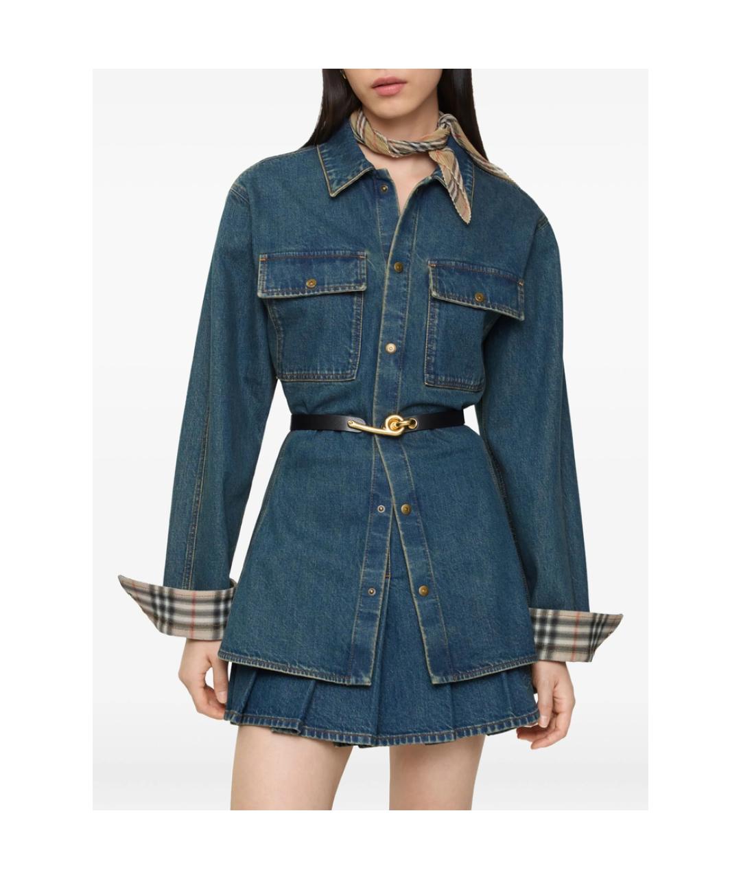BURBERRY Синяя хлопковая рубашка, фото 3