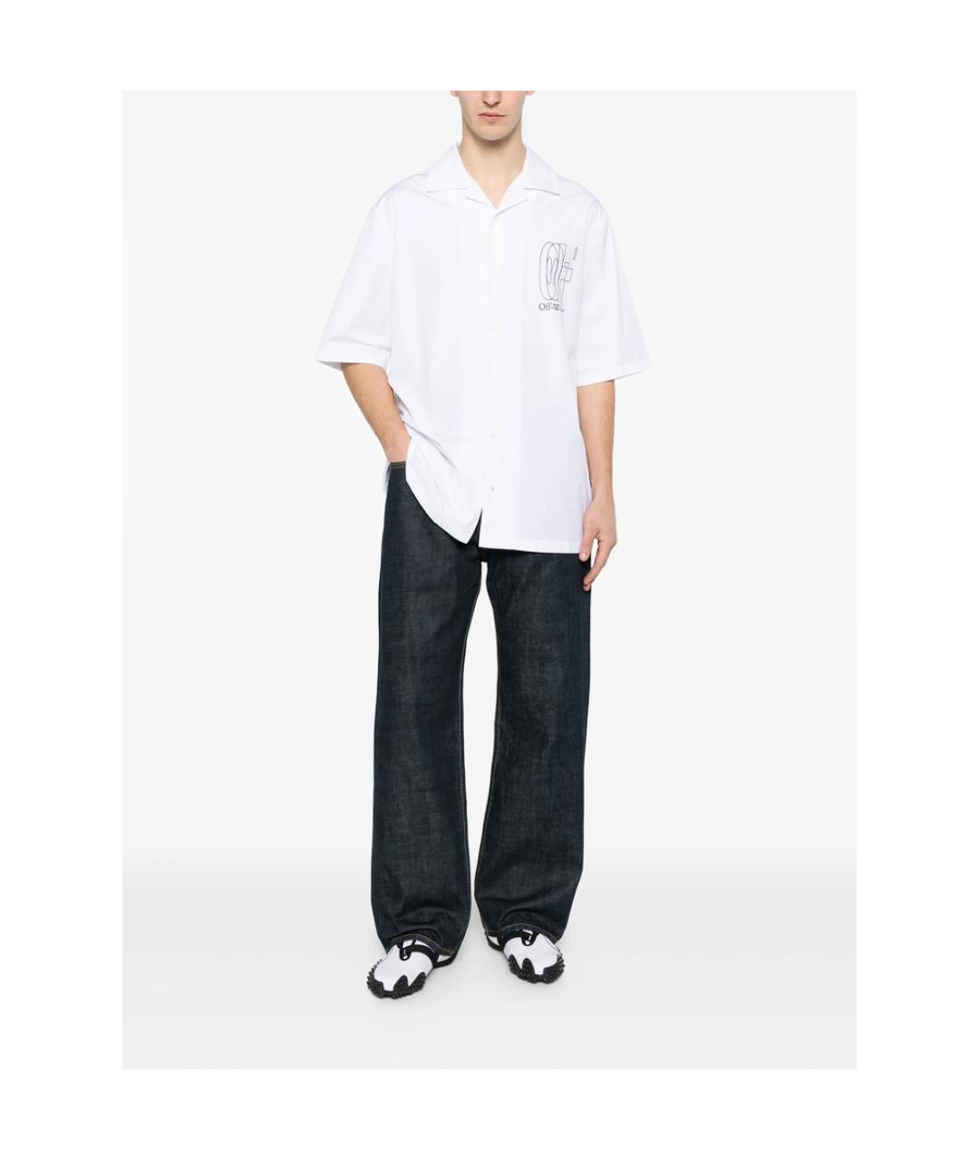 OFF-WHITE Белая хлопковая классическая рубашка, фото 4