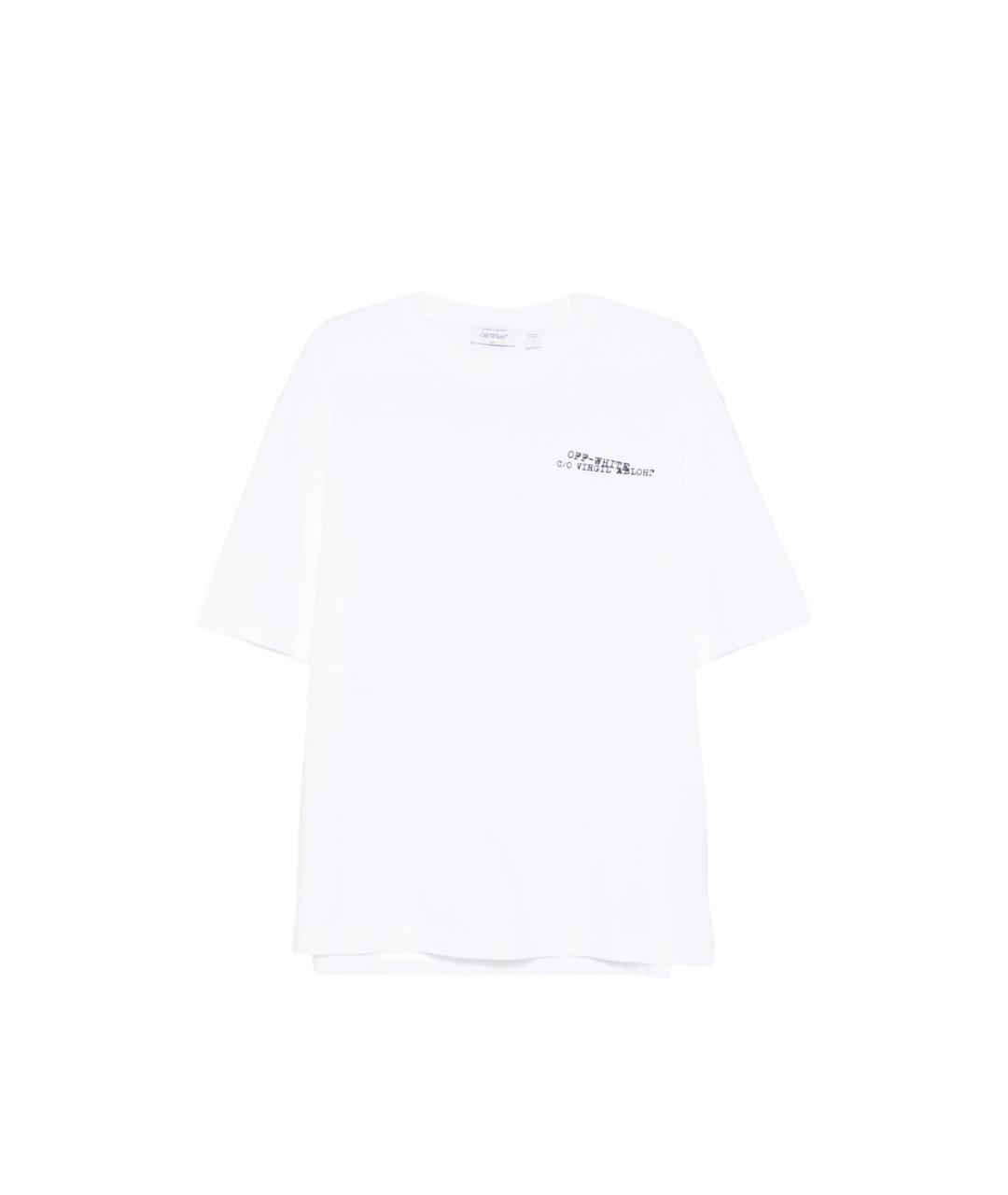 OFF-WHITE Белая хлопковая футболка, фото 1