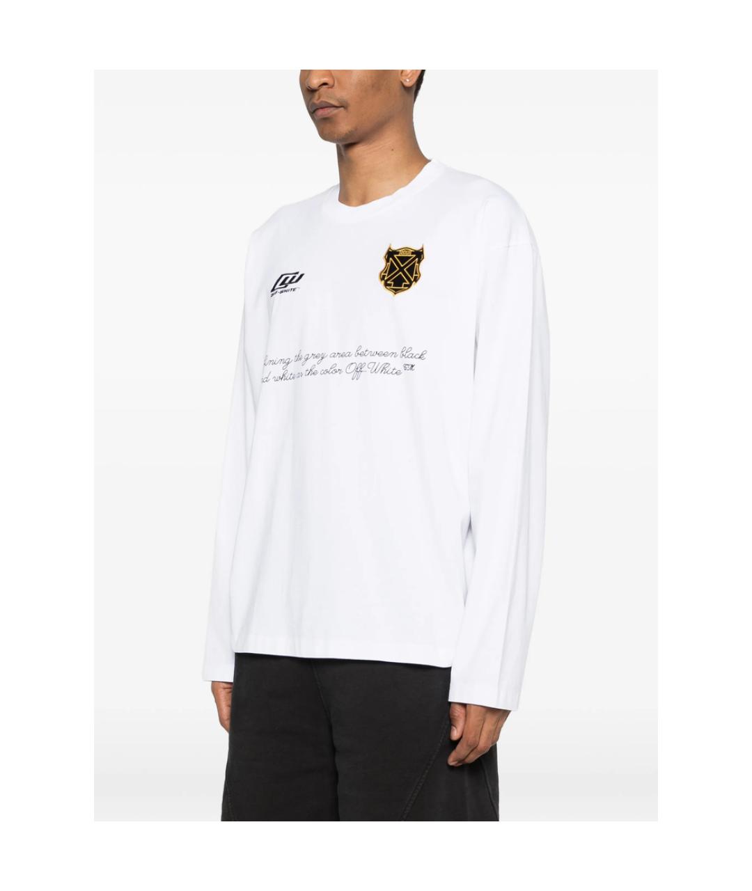 OFF-WHITE Белая хлопковая футболка, фото 5