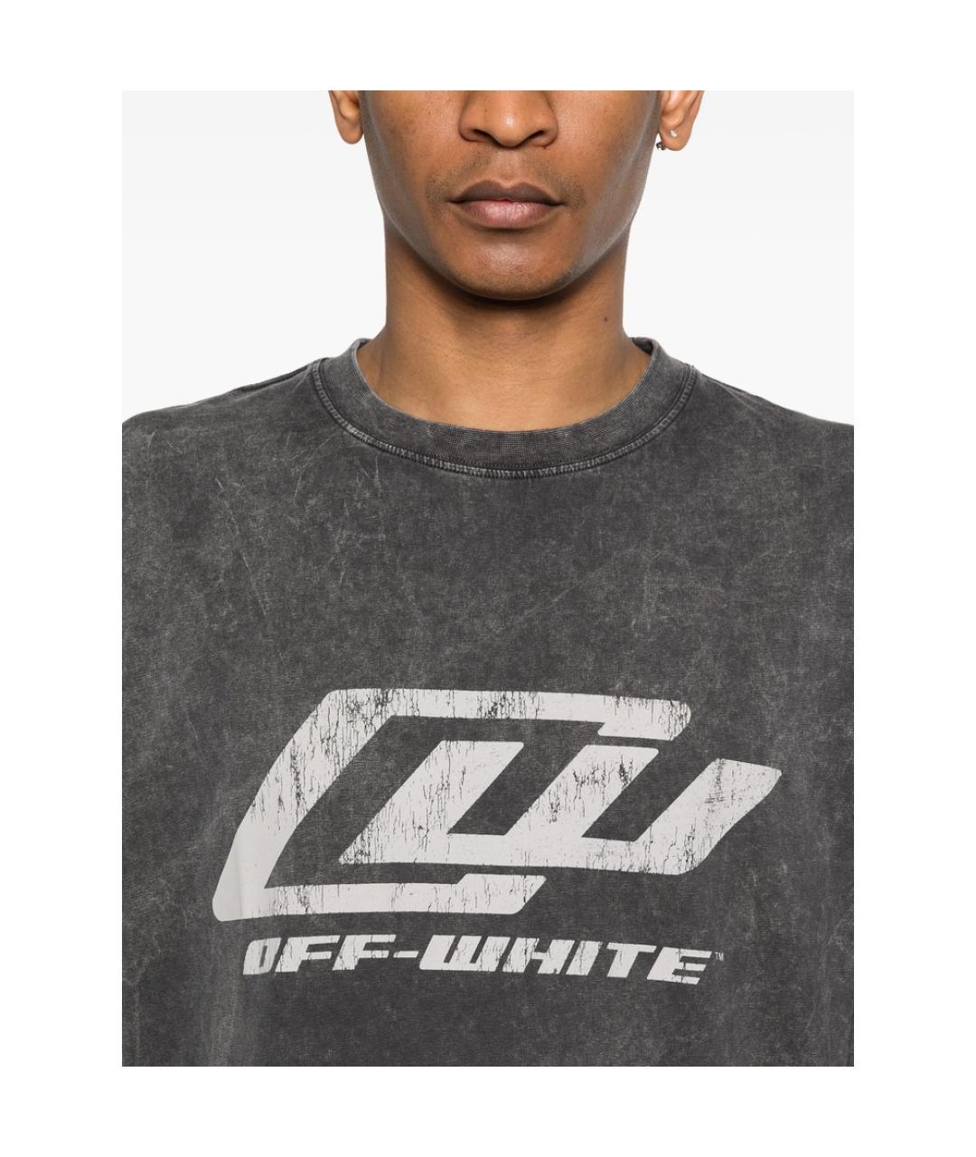 OFF-WHITE Черная хлопковая футболка, фото 4