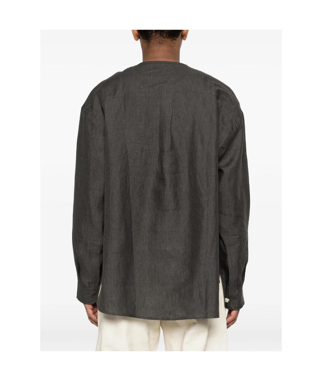 JACQUEMUS Серая льняная кэжуал рубашка, фото 5