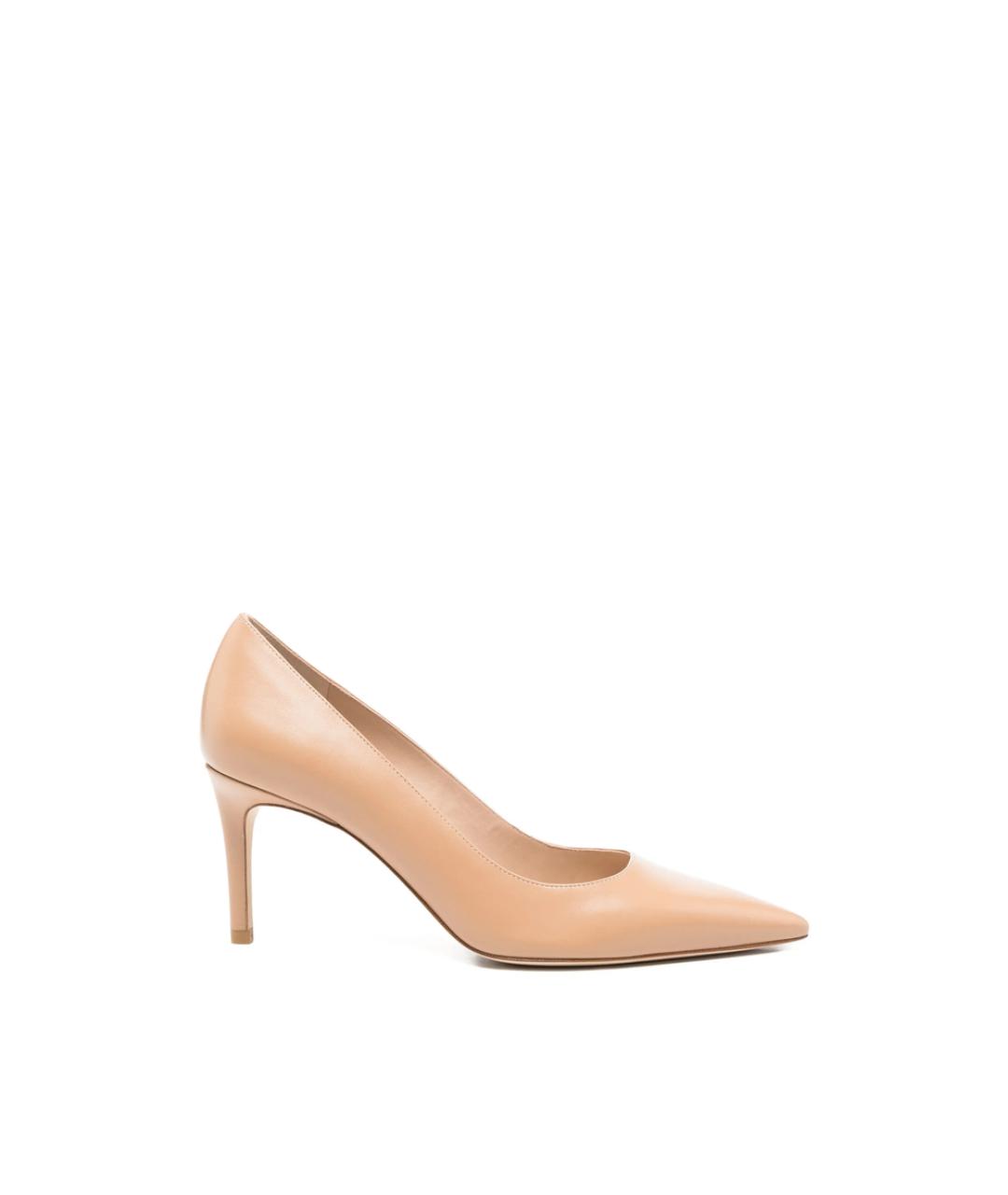 STUART WEITZMAN Бежевые кожаные туфли, фото 1