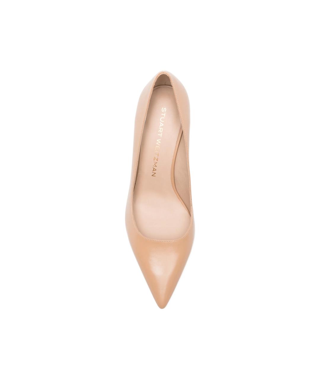 STUART WEITZMAN Бежевые кожаные туфли, фото 2