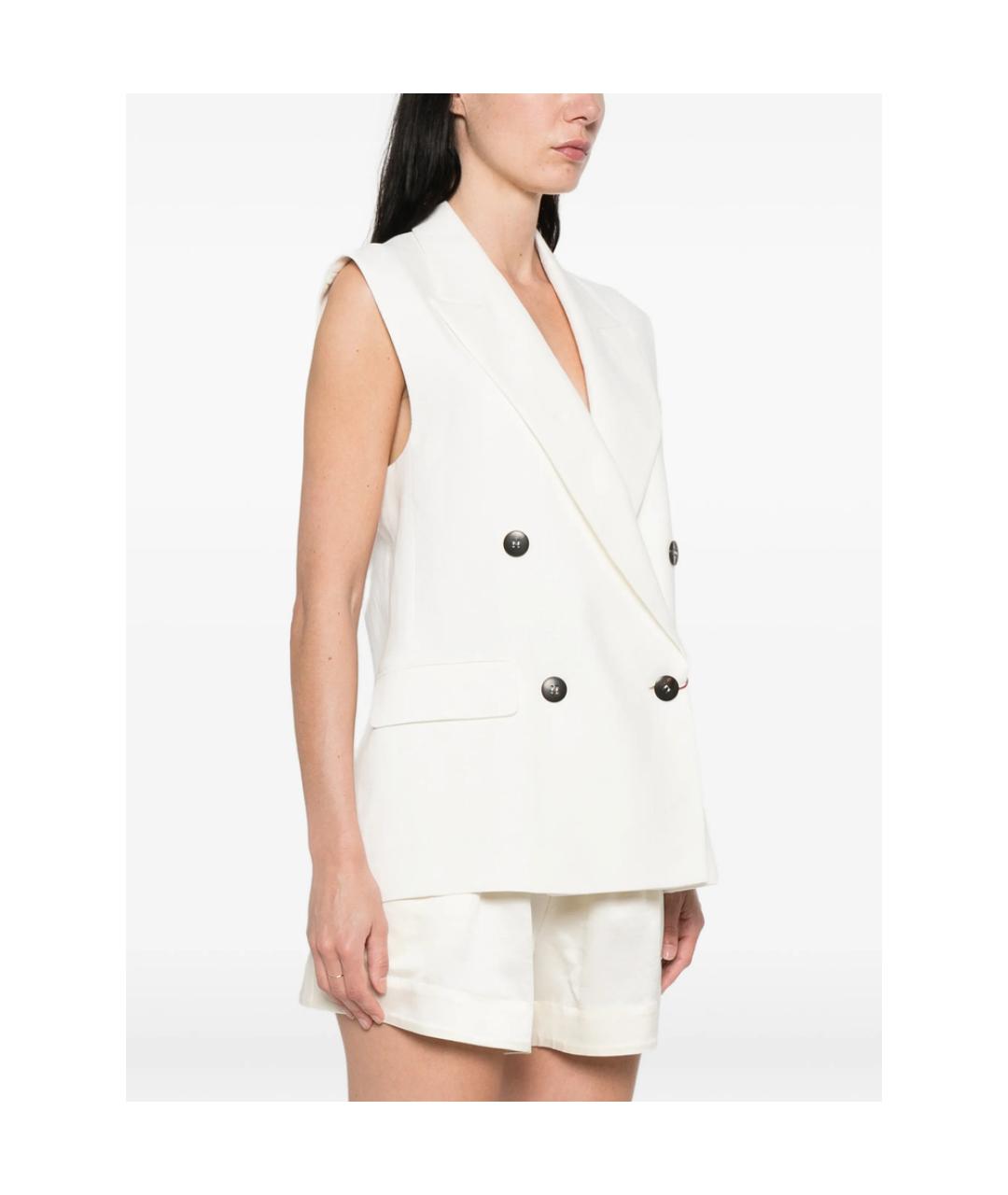 MAX MARA STUDIO Белый вискозный жилет, фото 4