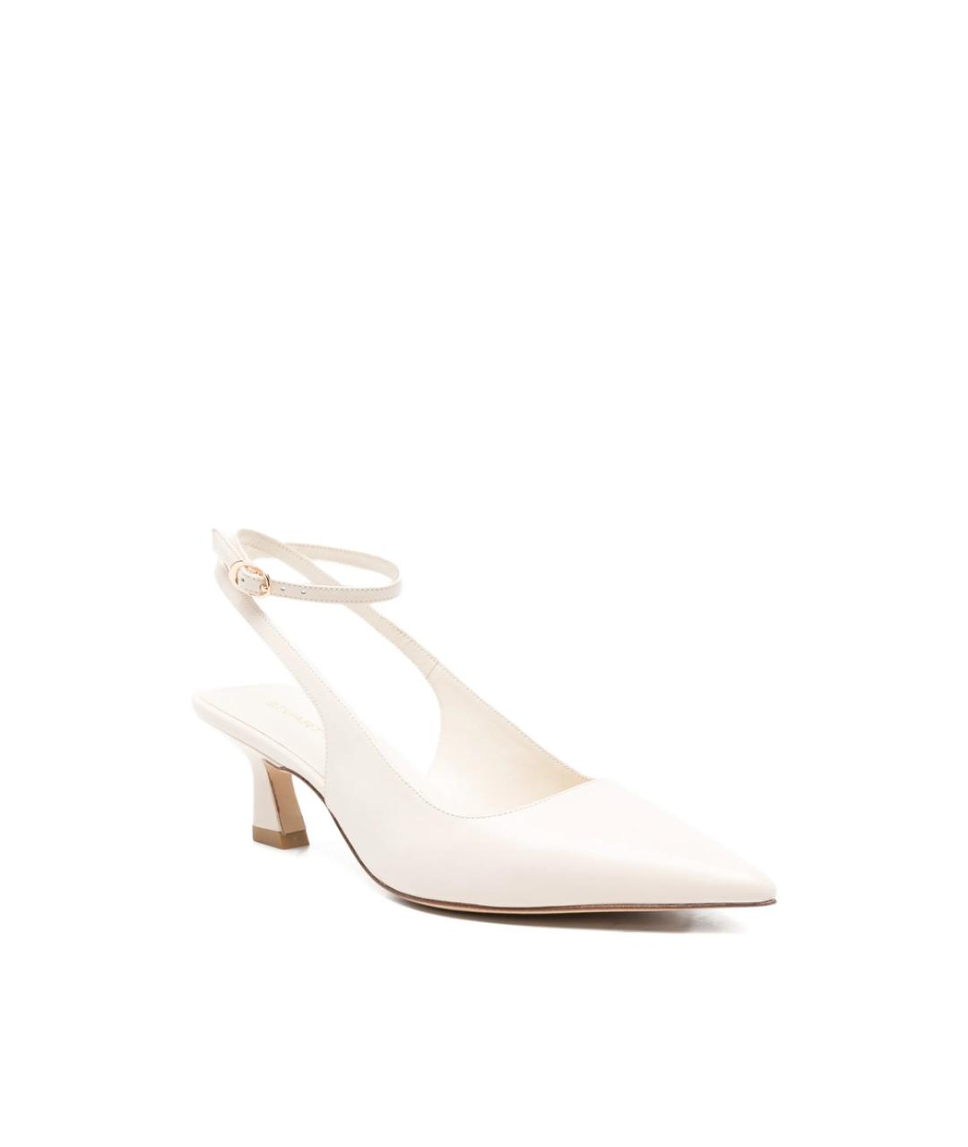 STUART WEITZMAN Белые кожаные туфли, фото 3