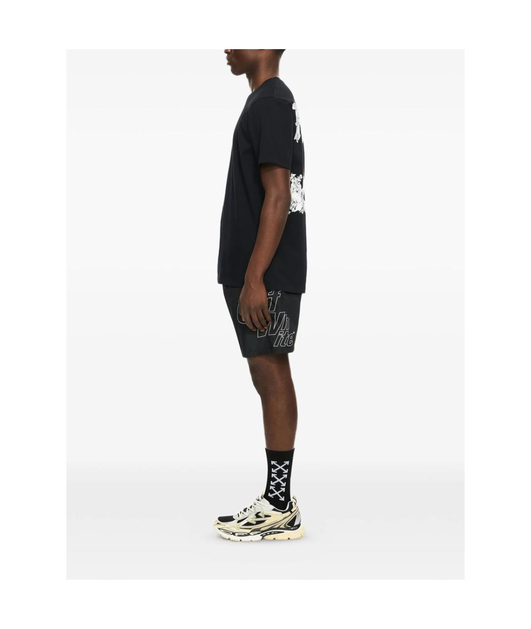 OFF-WHITE Черная хлопковая футболка, фото 3
