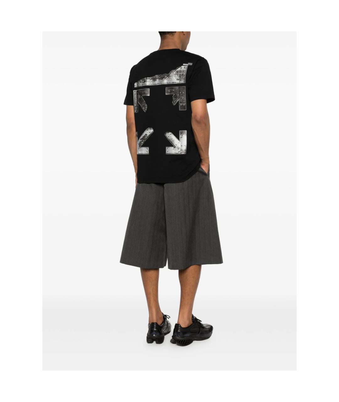 OFF-WHITE Черная хлопковая футболка, фото 4