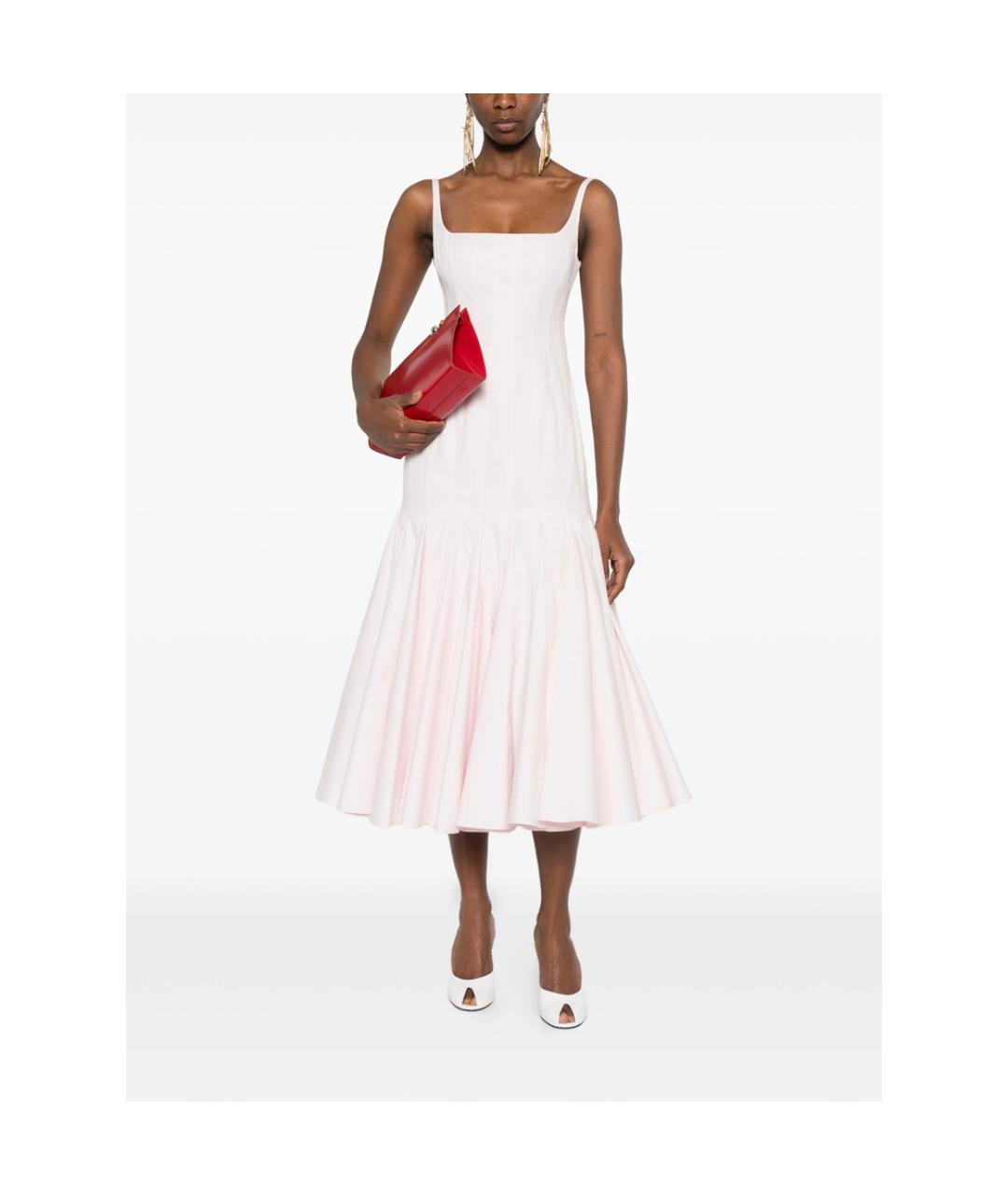JACQUEMUS Розовое хлопковое повседневное платье, фото 3