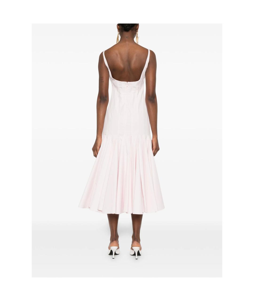 JACQUEMUS Розовое хлопковое повседневное платье, фото 4