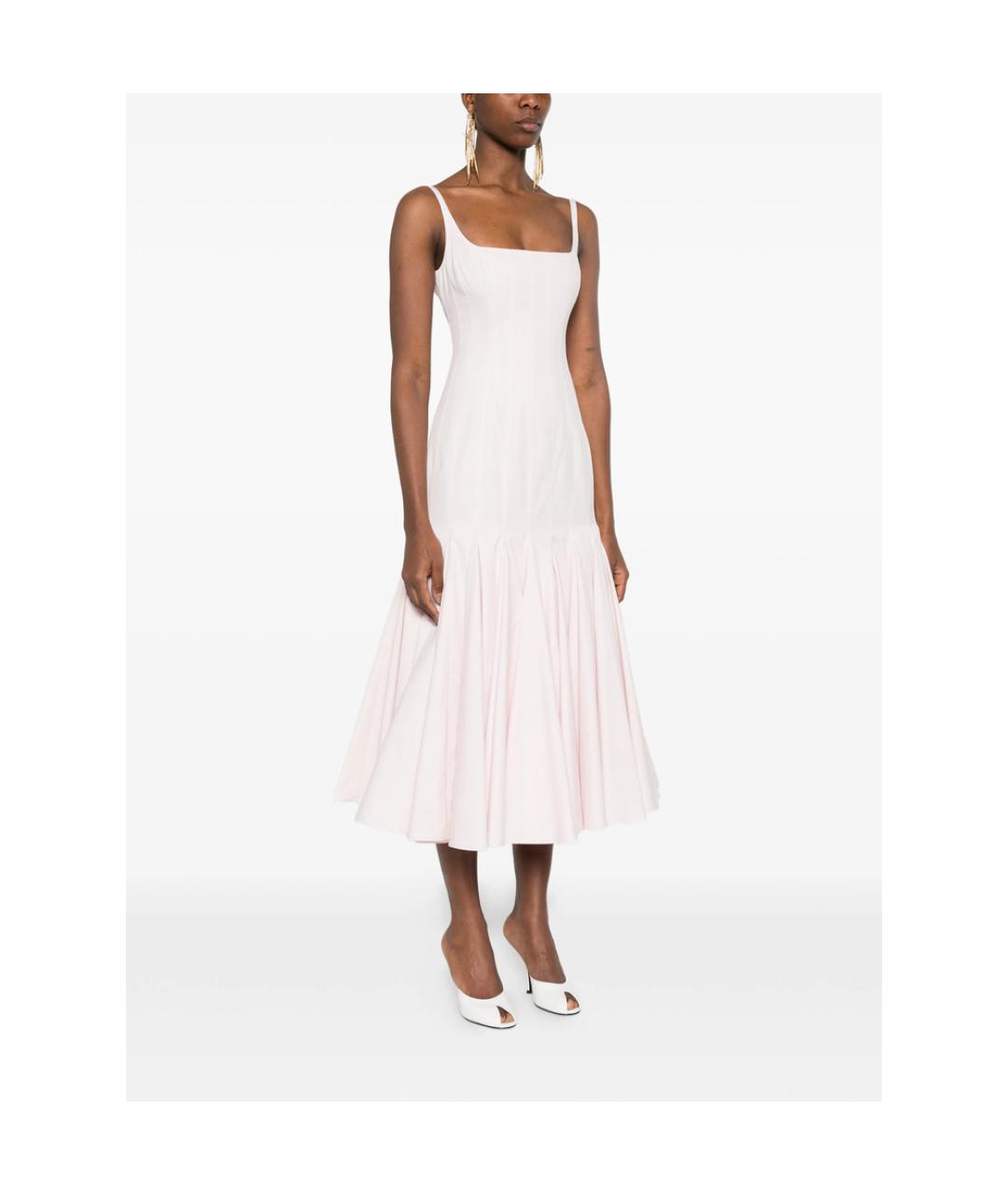 JACQUEMUS Розовое хлопковое повседневное платье, фото 2