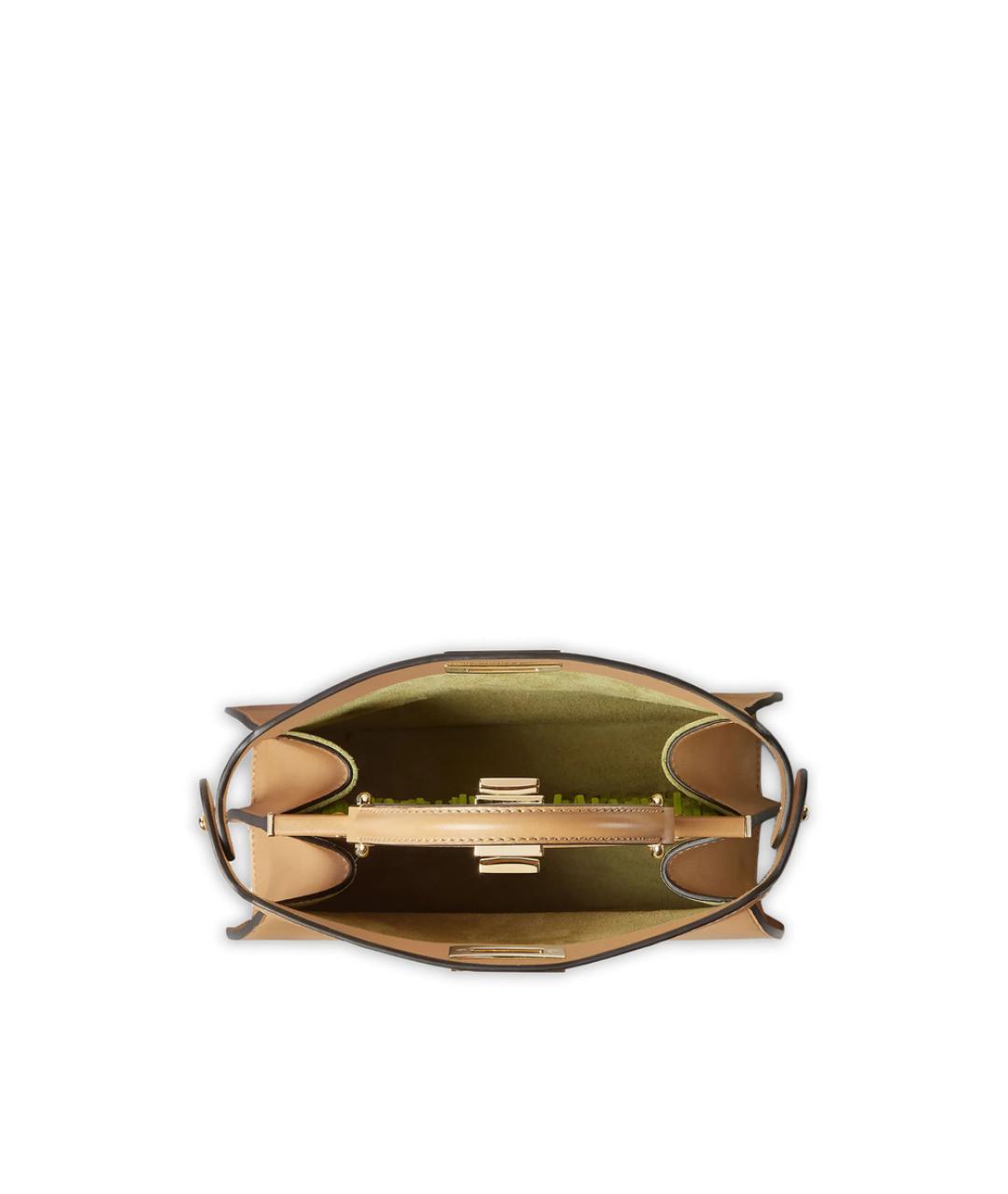 FENDI Бежевая кожаная сумка тоут, фото 5