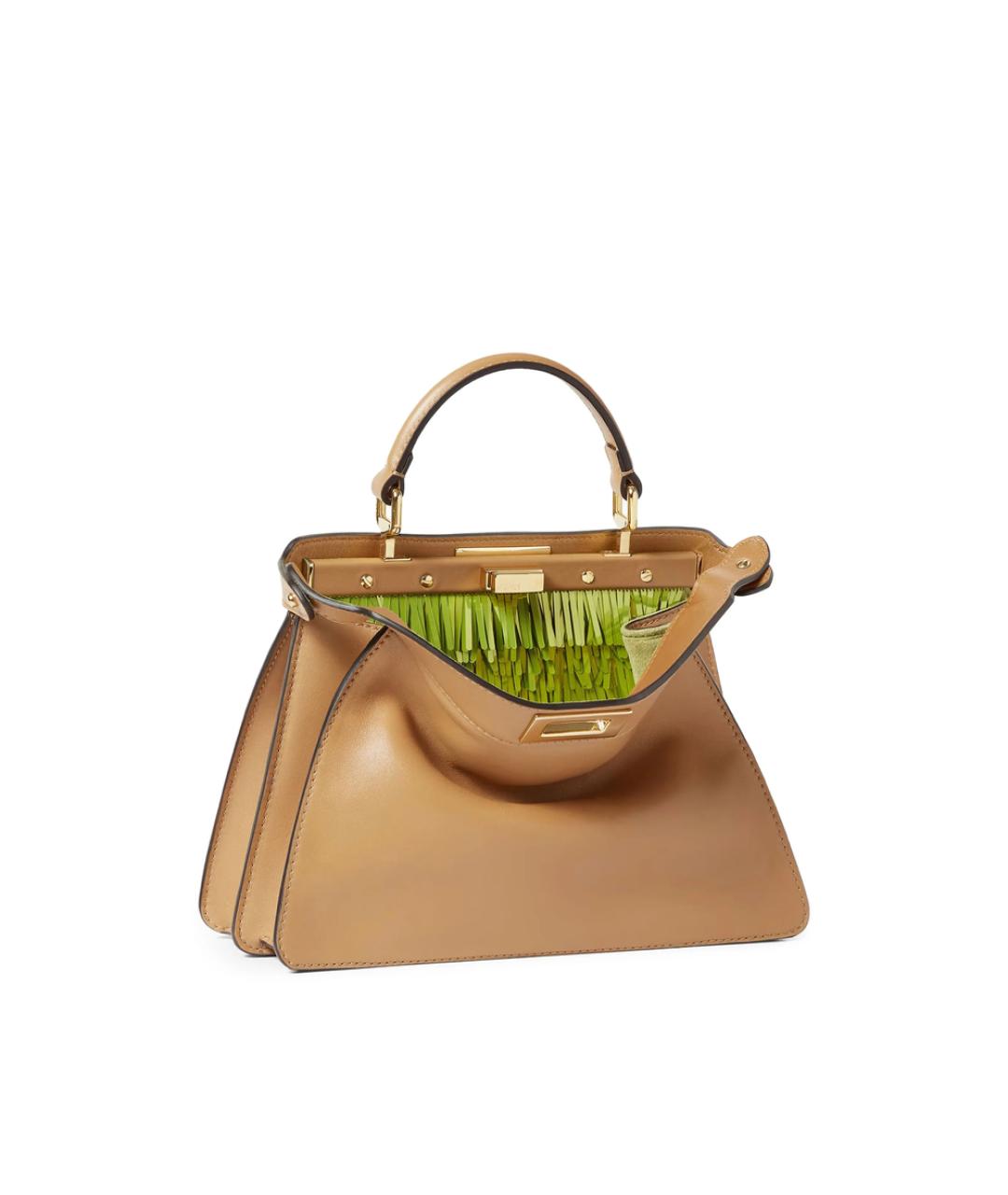 FENDI Бежевая кожаная сумка тоут, фото 4