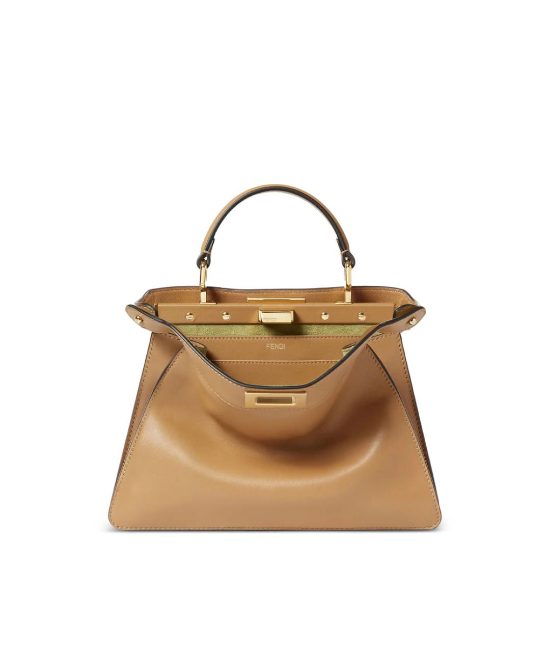FENDI Бежевая кожаная сумка тоут, фото 3