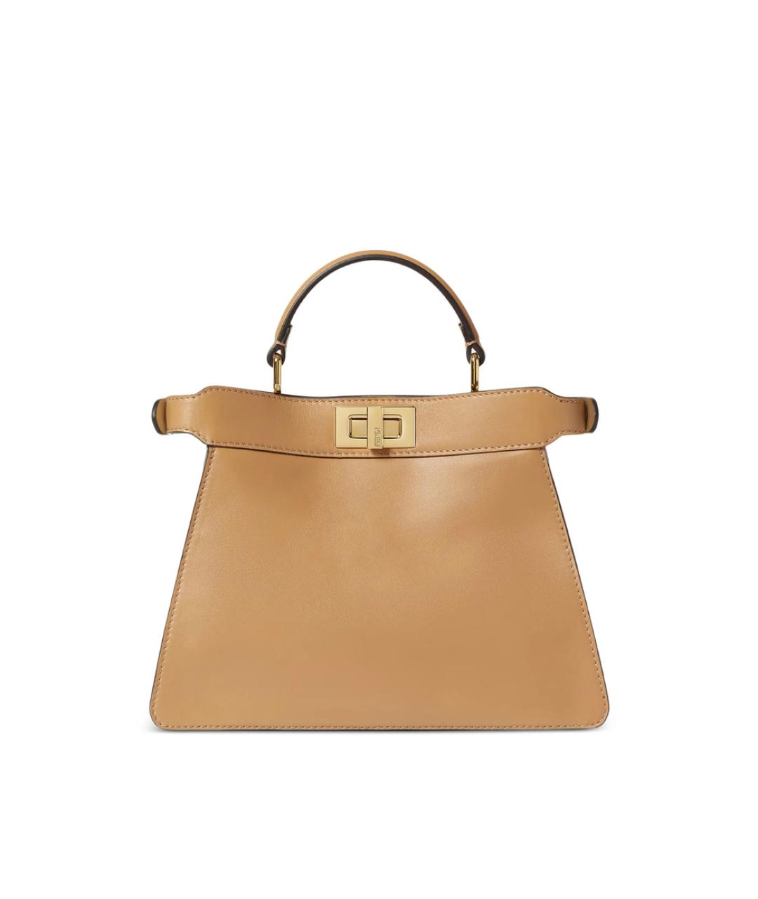 FENDI Бежевая кожаная сумка тоут, фото 1