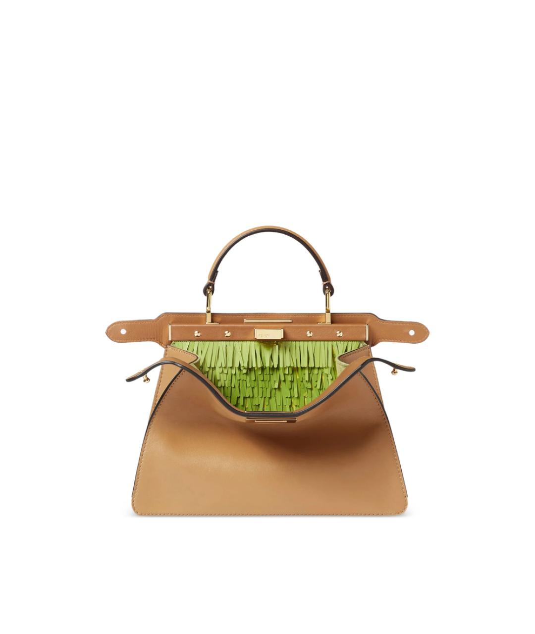 FENDI Бежевая кожаная сумка тоут, фото 6